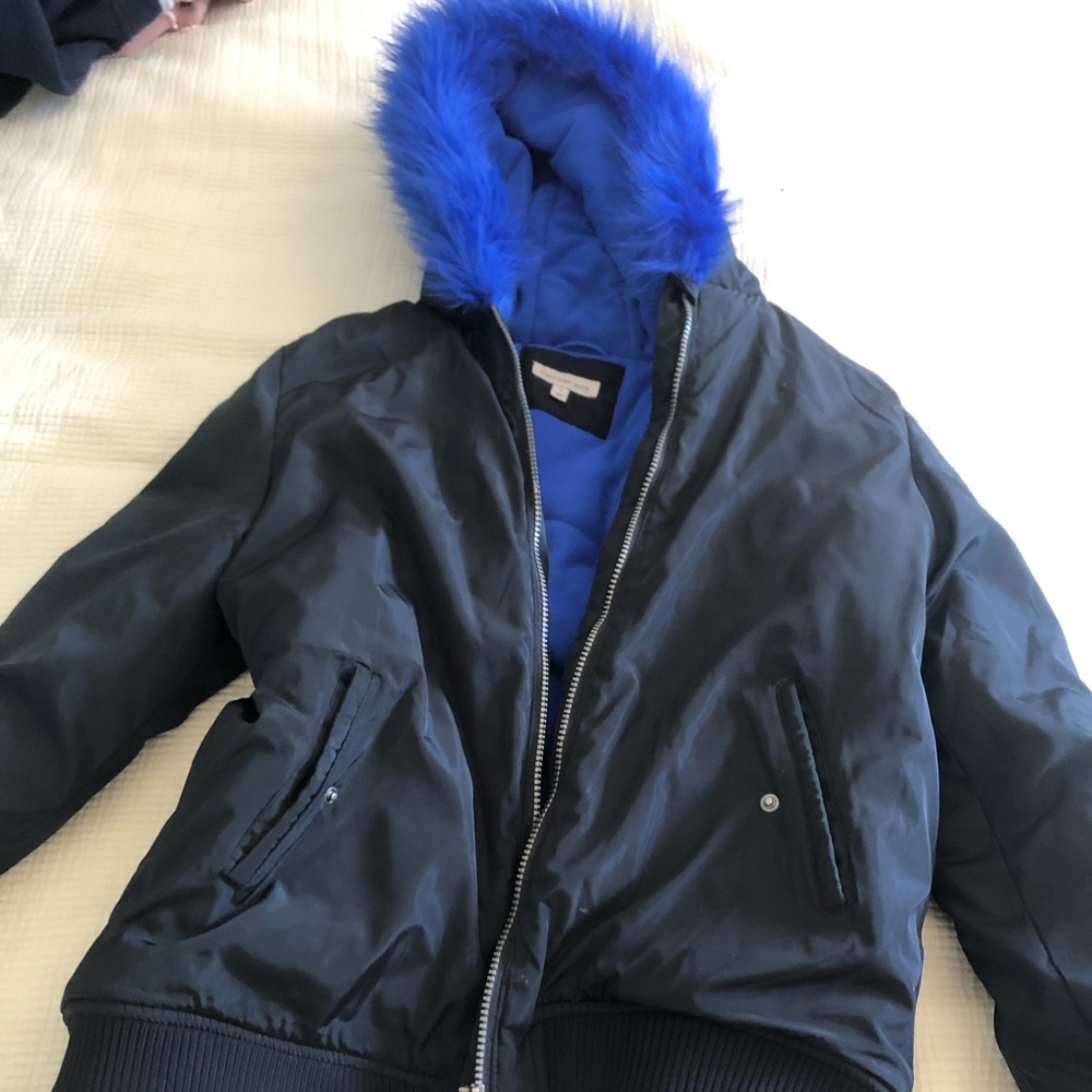 Black and blue Calvin Klein coat